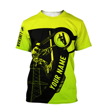 UniJames Electrician And Lineman Personalized Safety 3D All Over Printed Premium Unisex Hoodie