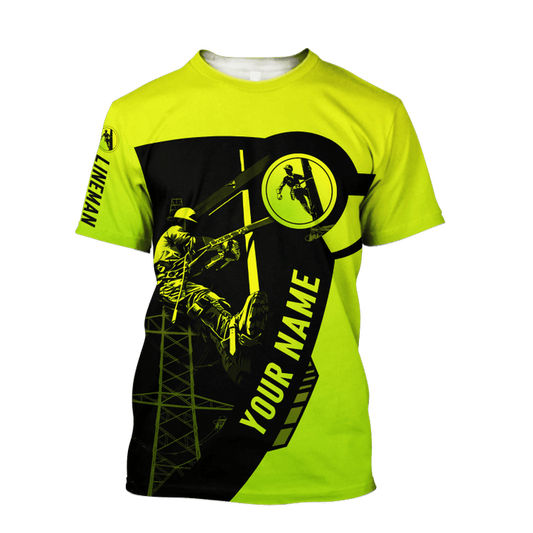 UniJames Electrician And Lineman Personalized Safety 3D All Over Printed Premium Unisex Hoodie