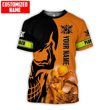 UniJames Personalized Plumber Orange Skull Apparel