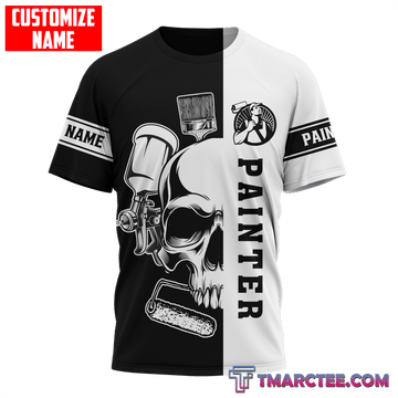UniJames Personalized Name Painter Unisex Shirts Skull