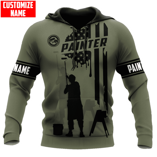 UniJames Personalized Name American Painter Unisex Shirts Green
