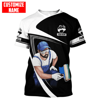 UniJames Personalized Name Painter Unisex Black Shirts