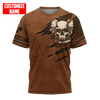 UniJames Personalized Name Painter Unisex Shirts Leather Texture Skull