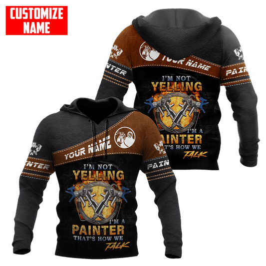 UniJames Personalized Name Painter Unisex Shirts Leather Texture Ver