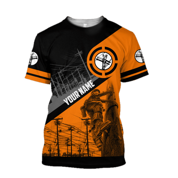 UniJames Electrician Lineman Personalized Name Shirts