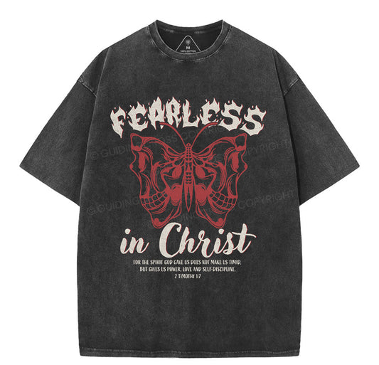 Fearless In Christ Christian Washed TShirt