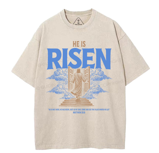He Is Risen Christian Washed TShirt