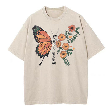 Believe In Yourself Christian Washed T-Shirt Sale - GuidingCross