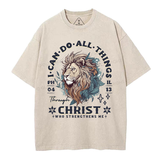 I Can Do All Things Through Christ Christian Washed TShirt