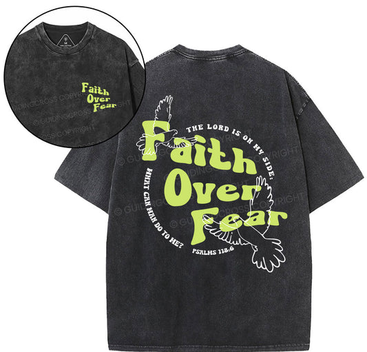 Faith Over Fear Dove Christian Washed TShirt