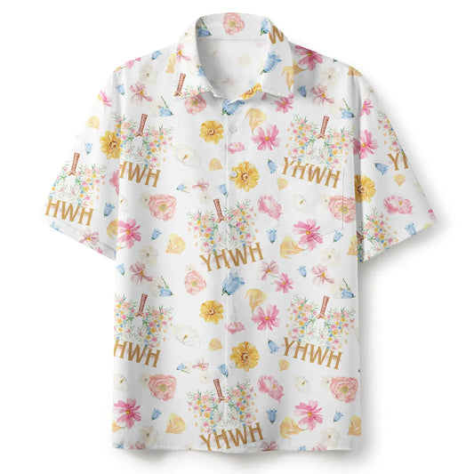 UniJames Flower White Christian Hawaiian Shirt