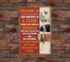 uni Custom Name Welcome To Our Farm This Property Is A Farm Rectangle Metal Sign