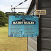 uni Farm Barn Rules Blue Rectangle Metal Sign Custom Name