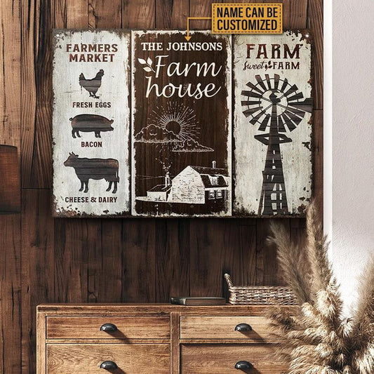 uni Farm Sweet Farm Market Rustic Rectangle Metal Sign Custom Name