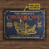 uni Yellow Chicken Coop Farm Fresh Eggs Rectangle Metal Sign Custom Name