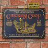 uni Yellow Chicken Coop Farm Fresh Eggs Rectangle Metal Sign Custom Name