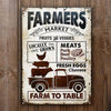 uni Truck Isolated Farm Farmers Market Farm To Table Rectangle Metal Sign