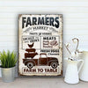 uni Truck Isolated Farm Farmers Market Farm To Table Rectangle Metal Sign