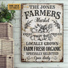 uni Custom Name Farm Farmers Market Fresh Organic Rectangle Metal Sign