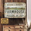 uni Big Farm Farmhouse One Hug Rectangle Metal Sign Custom Name Place Year