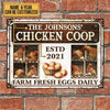 uni Farm Chicken Coop Fresh Eggs Daily Rectangle Metal Sign Custom Year And Name