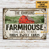 uni Red Farmhouse Farm Sweet Farm Custom Place And Name Rectangle Metal Sign