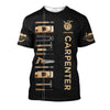 UniJames Carpenter Tshirt Carpenter 3D All Over Printed Custom Name Carpenter 3D Shirts