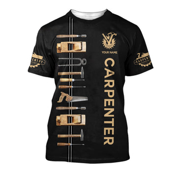 UniJames Carpenter Tshirt Carpenter 3D All Over Printed Custom Name Carpenter 3D Shirts