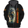 UniJames Firefighter Works On Fire 3D Full Print Shirt Fire Man Shirt Gift For Firefighters