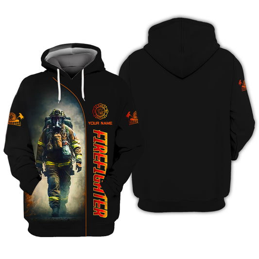 UniJames Firefighter Works On Fire 3D Full Print Shirt Fire Man Shirt Gift For Firefighters