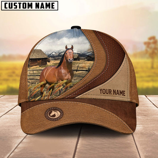 Uni Custom Name Horse Brown Classic Cap