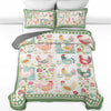 Uni All Season Quilt 3-Piece Set Chicken Springtime Hens