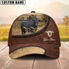 Uni Black Angus On The Farm Customized Name Leather Pattern Cap
