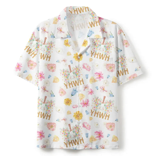 UniJames Flower White Christian Hawaiian Shirt