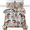 Uni All Season Quilt 3-Piece Set Horse Floral Pattern
