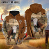 Uni Personalized Name, Farm Name Hereford Premium Brown Pattern Hoodie