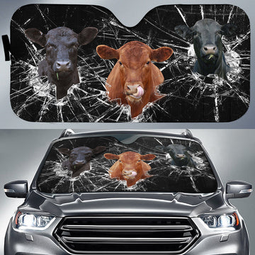 Uni Angus & Red Angus Broken Glasses 3D Sun Shade