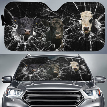 Uni Belted Galloway Broken Glasses 3D Sun Shade