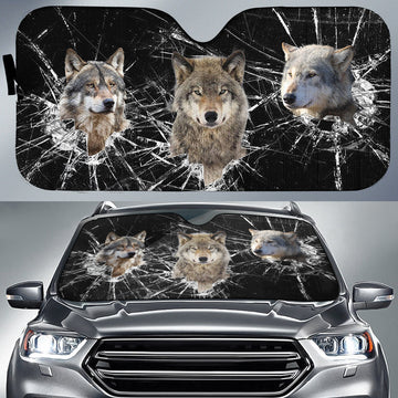 Uni Wolf Broken Glasses 3D Sun Shade