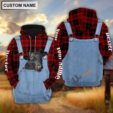 Uni Dexter Red Jeans Pattern Personalized Name 3D Hoodie