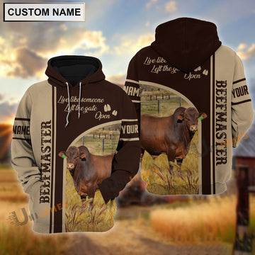 Uni Personalized Name Beefmaster Live Like Someone Left The Gate 3D Shirt