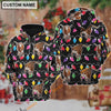 Uni Texas Longhorn Christmas Led Light Personalized Name 3D Hoodie