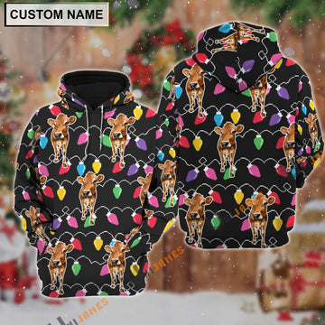 Uni Jersey Christmas Led Light Personalized Name 3D Hoodie