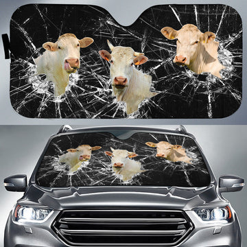 Uni Charolais Broken Glasses 3D Sun Shade