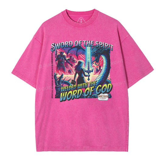 Sword Of The Spirit Christian Washed T-Shirt Sale - GuidingCross
