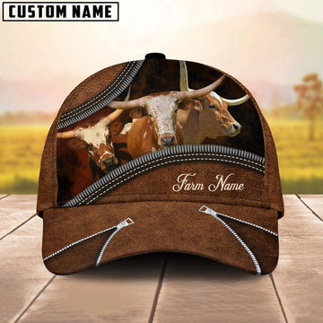 Uni Happiness Texas Longhorn Customized Farm Name 3D Classic Cap