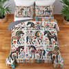 Uni All Season Quilt 3-Piece Set Horse Floral Pattern