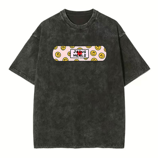 Jesus Heals Christian Washed T-Shirt Sale - GuidingCross