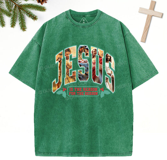 Jesus Is The Reason Christian Christmas Washed TShirt