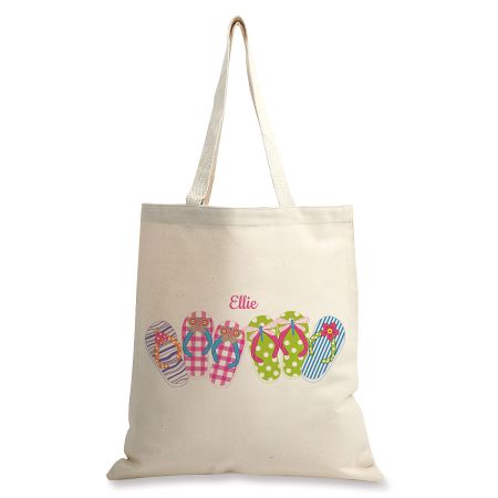 Flip Flops Personalized Canvas Tote